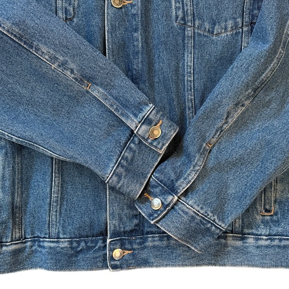 VTG 90s/Y2K Wrangler Hero Denim Trucker Jacket Dark Blue Cowboy Utility 2XLT - Picture 7 of 14